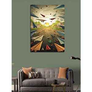 Kanvas Tablo Kağıttan Uçaklar 50x70 cm