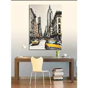Kanvas Tablo Newyork Ve Sarı Taksiler 100x140 cm