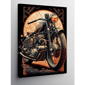 Kanvas Tablo Retro Motosiklet 70x100 cm