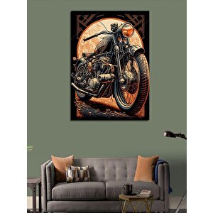 Kanvas Tablo Retro Motosiklet 100x140 cm