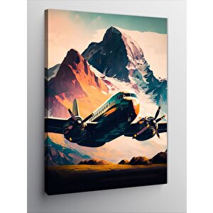Kanvas Tablo İniş Yapan Yolcu Uçağı 100x140 cm