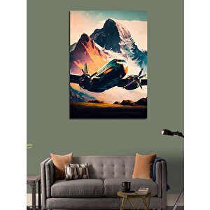Kanvas Tablo İniş Yapan Yolcu Uçağı 100x140 cm