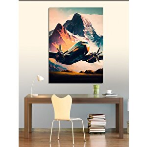 Kanvas Tablo İniş Yapan Yolcu Uçağı 100x140 cm