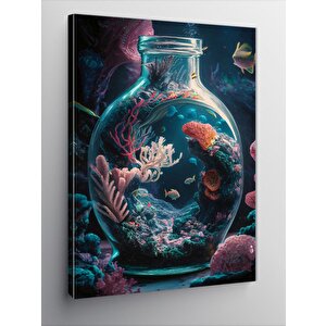 Kanvas Tablo Şişedeki Okyanus 100x140 cm