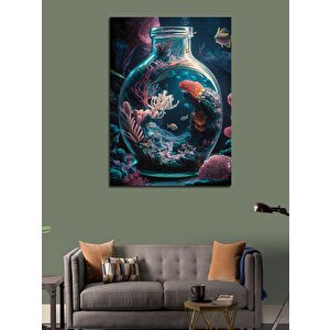 Kanvas Tablo Şişedeki Okyanus 100x140 cm
