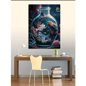 Kanvas Tablo Şişedeki Okyanus 100x140 cm