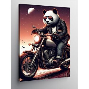 Kanvas Tablo Motosikletli Panda 50x70 cm