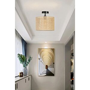 Örgülü Rattan Abajurlu Plafonyer Avi̇ze