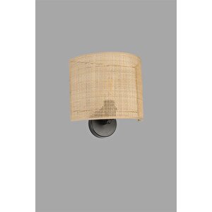 Örgülü Rattan Abajurlu Oval Apli̇k