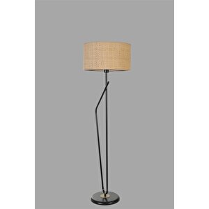 Alfa Si̇yah Lambader Si̇li̇ndi̇r Hasir Rattan Abajurlu