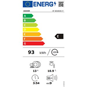 Hoover Hf 3e53e0w-17 5 Programlı Beyaz Bulaşık Makinesi