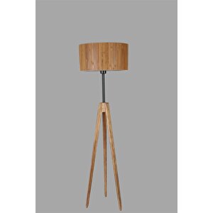 Kanarya Yanik Lambader Si̇li̇ndi̇r Bambu 01 Abajurlu