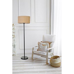 Hasir Rattan Abajurlu Lambader Si̇yah