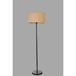 Hasir Rattan Abajurlu Lambader Si̇yah