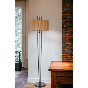 Belen Si̇yah Lambader Si̇li̇ndi̇r Bambu 01 Abajurlu