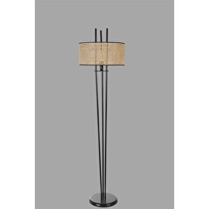 Belen Si̇yah Lambader Si̇li̇ndi̇r Rattan Abajurlu