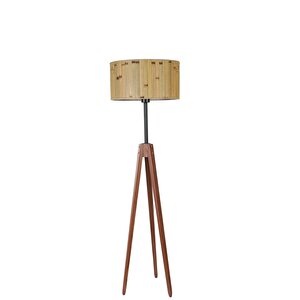 Kanarya Cevi̇z Lambader Si̇li̇ndi̇r Bambu 02 Abajurlu