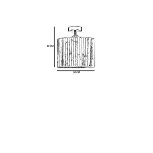 Hasir Rattan Abajurlu Plafonyer Avi̇ze