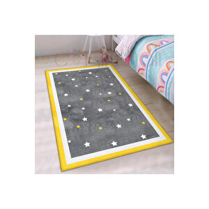Yıldız Gri Desenli Çocuk Odası Halısı 160x230 cm