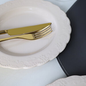 Krem Tango Pasta Tabağı 21 Cm 6 Adet 030