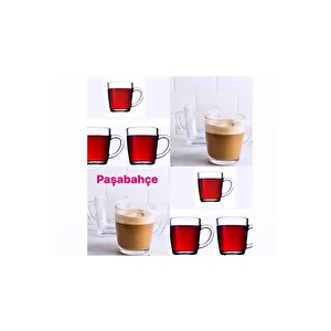 Basic 6 Lı Cam Kulplu Kupa Bardak - Kupa Bardağı 340cc. 55531