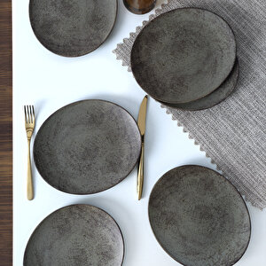Mat Toprak Stella Pasta Tabağı 23 Cm 6 Adet 20572