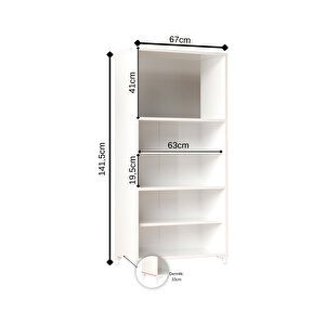 Ae-2065 Nergis Beyaz Çok Amaçlı Mutfak Dolabı&banyo Dolabı, 4 Kapaklı, Mikrodalga Fırın Dolabı,raflı