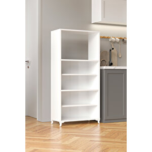 Ae-2065 Nergis Beyaz Çok Amaçlı Mutfak Dolabı&banyo Dolabı, 4 Kapaklı, Mikrodalga Fırın Dolabı,raflı