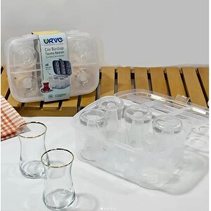 Çay Bardağı Taşıma Aparatı - Piknik Çay Bardağı Taşıma Kutusu 6 Kişilik