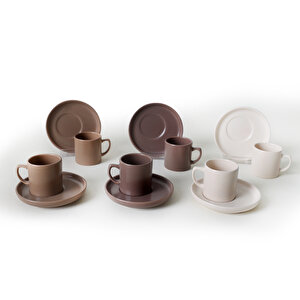 Brown Mix Kahve Takımı 12 Parça 6 Kişilik 950-958-977