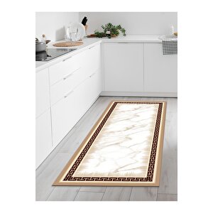 Makinede Yıkanabilir Kaymaz Taban Leke Tutmaz Dijital Baskı Mutfak Halısı 6631m 80x400 cm