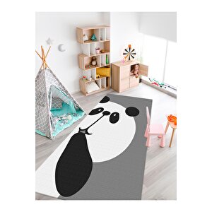 Sevimli Panda Halısı Yıkanabilir Kaymaz Taban Bebek Ve Çocuk Odası 3074c 100x300 cm