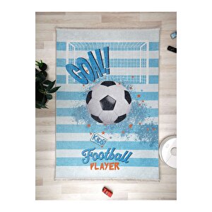 Futbol Saha Desenli Yeşil  Halı Yıkanabilir Kaymaz Taban Çocuk Odası 0459c 200x200 cm