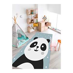 Sevimli Panda Halısı Yıkanabilir Kaymaz Taban Çocuk Odası 3070c