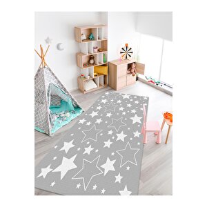 Yıldız Desenli Halısı Yıkanabilir Kaymaz Taban Bebek Ve Çocuk Odası 3073c 80x250 cm