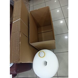 Endüstriyel 70x40x40 Cm Çift Oluklu Koli 10'lu Adet Taşıma Kolisi,10m  Balonlu Patpat , Koli Bandı