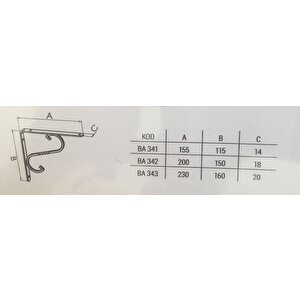 Flore Ferforje Raf Altı No:2 Si̇yah 1 Adet