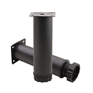 4 Adet Mobilya Ayağı Metal 15 Cm Ayarlı 42 Mm Mat Siyah Ayak