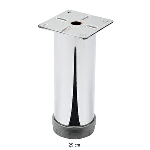 Mobilya Ayağı Metal 25 Cm Alttan Ayarlı 42 Mm Krom Ayak