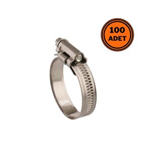 100 Adet W2 Hortum Kelepçesi 25-40 Mm Paslanmaz