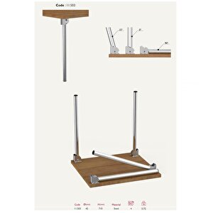 Masa Ayağı Katlanır Krom Metal 71 Cm 4 Adet