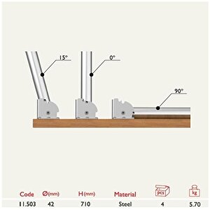 Masa Ayağı Katlanır Krom Metal 71 Cm 4 Adet