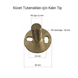 Kalın Tip Banyo Aksesuar Montaj Parçası Prinç Kırılmama Garantili
