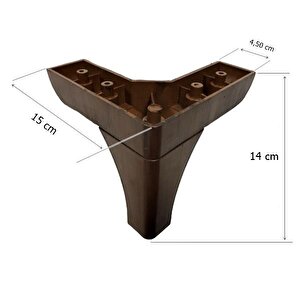 4 Adet Bella Lükens Ayak Mobilya Koltuk Çekyat Ayağı 14 Cm Ceviz