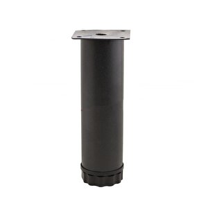 Mobilya Ayağı Metal 25 Cm Alttan Ayarlı 42 Mm Mat Siyah Ayak