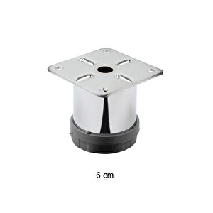 Mobilya Ayağı Metal 6 Cm  Alttan Ayarlı 42 Mm Krom Ayak