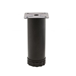 Mobilya Ayağı Metal 12 Cm Alttan Ayarlı 42 Mm Mat Siyah Ayak