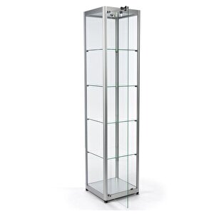 Camlı Vitrin - Camlı Dolap - Camlı Koleksiyon Vitrini - Cam Raf - Kurulu Ürün 175x30x30