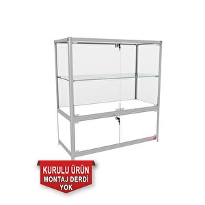 Camlı Vitrin - Camlı Dolap - Camlı Koleksiyon Vitrini - Cam Raf - 95x90x40
