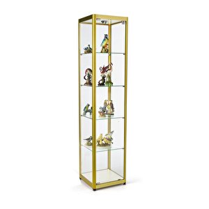 Camlı Vitrin - Camlı Dolap - Camlı Koleksiyon Vitrini - Cam Raf - Kurulu Ürün 180x40x40